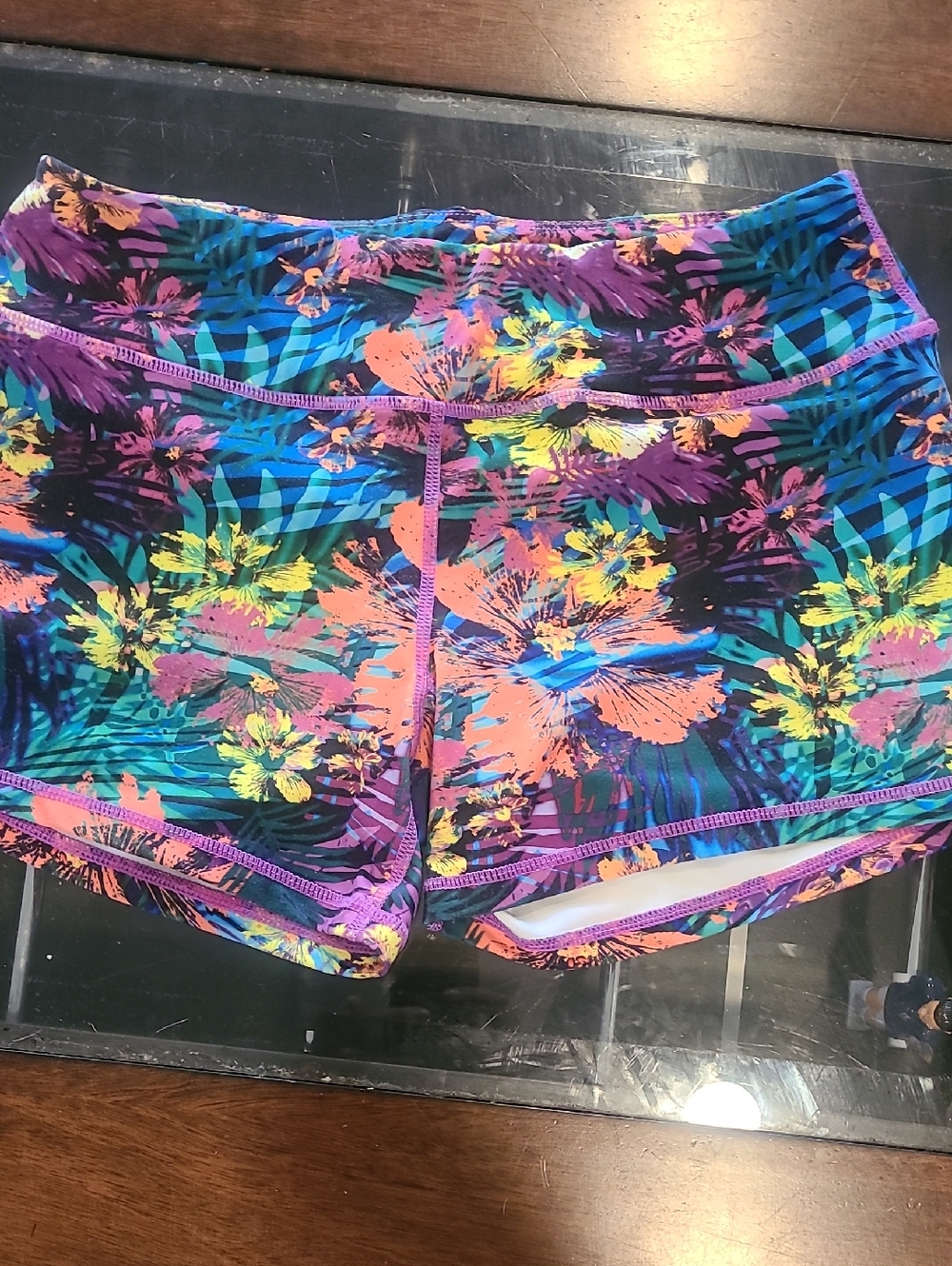 Born Primitive Tropical Floral Bike Shorts - Purple, Blue, Yellow, Orange